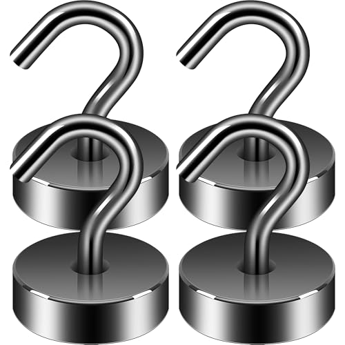 Neosmuk Magnetic Hooks Steel Tube Design for Cruise,40lb+ Gunmetal,4 Pack