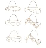 Jstyle 6Pcs Gold Head Chain Jewelry for Women Bridal Bohemian Halloween Party Cosplay Headband Hair Headpiece