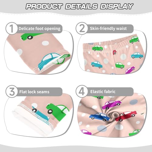 ALAZA Girls' Leggings Children's Yoga Pants Skinny Printed Dance Colorful Truck Dot Comfortable 4T2