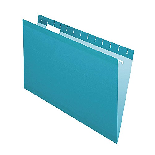Pendaflex 415315TEA Reinforced Hanging Folders, 1/5 Tab, Legal, Teal, 25/Box