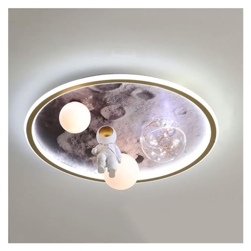 Plafonnier astronaute pour chambre enfant LED or Lune - MMRTDJDR