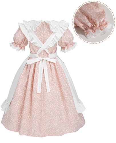 Disfraz Colonial Niñas Traje Pionera Vestido 3 Piezas miniatura 3