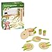Idena Kleine Küchenmeister 40215-Set di stoviglie, Bambini, con Molti Accessori, Utensili Cucina dei Giochi e Negozio di Magazzini, 13 Pezzi, Colore Legno/Verde, 40215