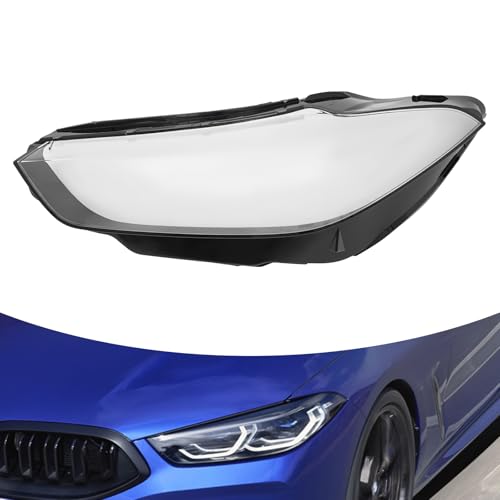 NTINGDE Headlight Lens Cover Compatible with BMW 8 Series G14/G15/G16 2019-2023 Front Left Headlight Cover Headlamp Cover Shell Headlight Headlamp Lens Cover Clear Black Driver Side (Left)