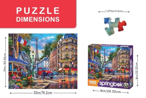 Majestic by Springbok Rompecabezas de 1000 piezas Paris Street Life - Hecho en USA - Caja compacta miniatura 3