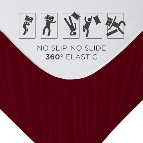 Image of Royale Linens Fitted Sheet King - Ultra Soft 1800 Brushed Microfiber - Hotel Luxury Bottom Sheets - Wrinkle Free & Fade Resistant - Deep Pocket Fitted Sheet Only (King, Burgundy)