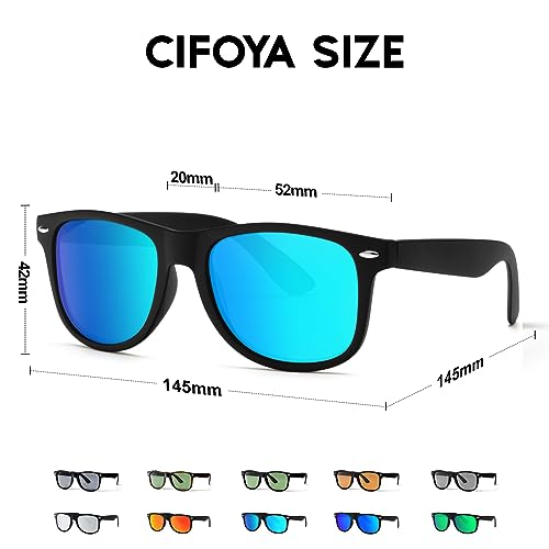 Image of Polarized Sunglasses for Men Women, Retro Square Women Mens Sunglasses for Driving Fishing Sun Glasses with UV Protection (Grey /Ice Blue /Orange)
