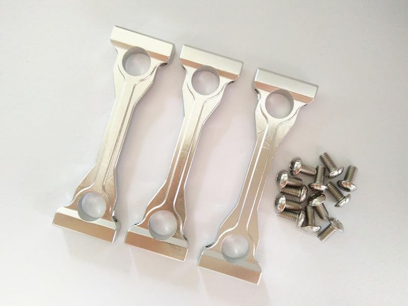 EPTNNASO ALUMINUM MIDDLE CHASSIS MOUNT SILVER -3PCS SET FOR RC CAR 1/14 TRACTOR TRUCK GLOBE LINER FORD AEROMAX
