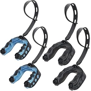 4Pack Football Mouth Guard with Strap, Soft Youth Mouth Guard Professional Sports Mouthguard for Boxing, Hockey, Lacrosse,Basketball, MMA, Rugby and Jujitsu