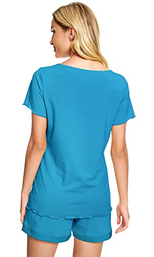 Image of WiWi Viscose from Bamboo Pajamas Set for Women Super Soft Short Sleeve Cooling Summer Plus Size Pjs Sets Sleepwear S-4X