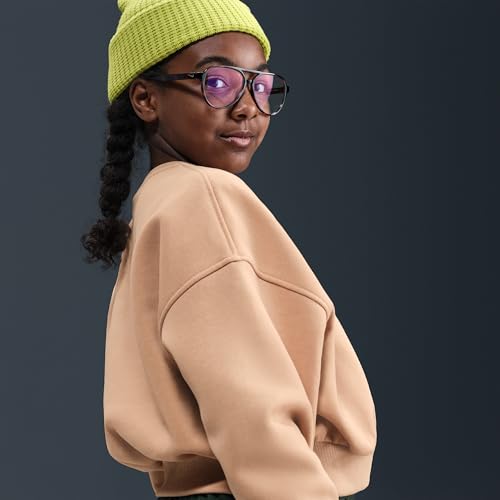 Nike Club Fleece Boxy Crew-Neck Sweatshirt (Big Kid)4