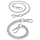 Blablablalu 2Pcs Jean Chain Punk, 21in/12in Gothic Long Vintage Alloy Pocket Wallet Chain Fashion Accessory for Men and Women