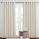 PONY DANCE Thermal Insulated Curtains for Living Room - Eyelet Balance Temperature Curtains Super Soft Bedroom Drapes for Nursery/Children/Kids, 90 x 84 Inches, Beige, 2 Panels