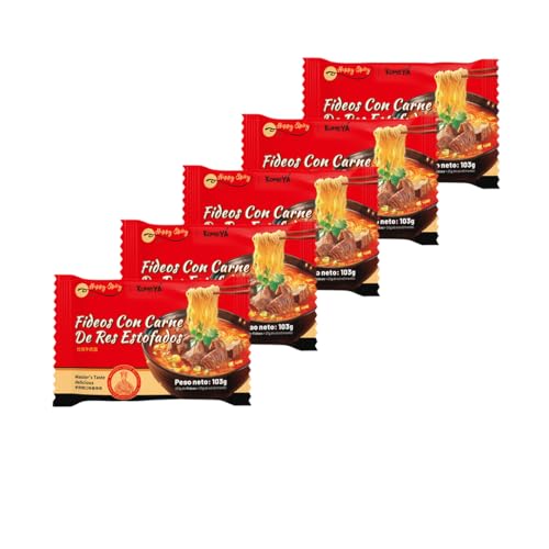 Komeya | Pack 5 Ramen Fideos Instantáneos Sabor Ternera - Instant Noodle Tallarines Coreano