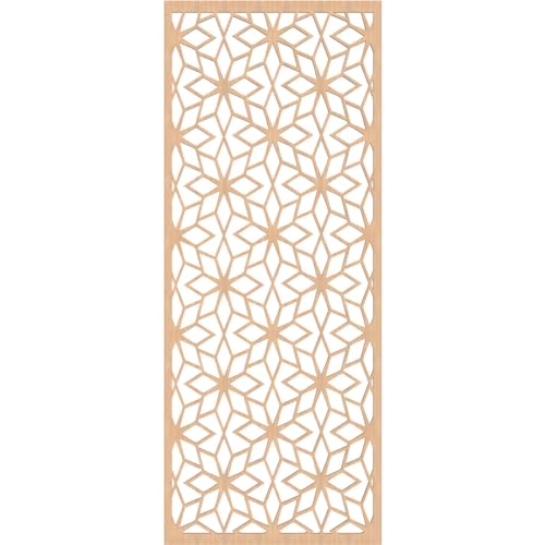 Image of 25 3 /8 inchW x 64 3 /8 inchH x 3 /8 inchT Lake Decorative Fretwork Wood Wall Panels, Hickory