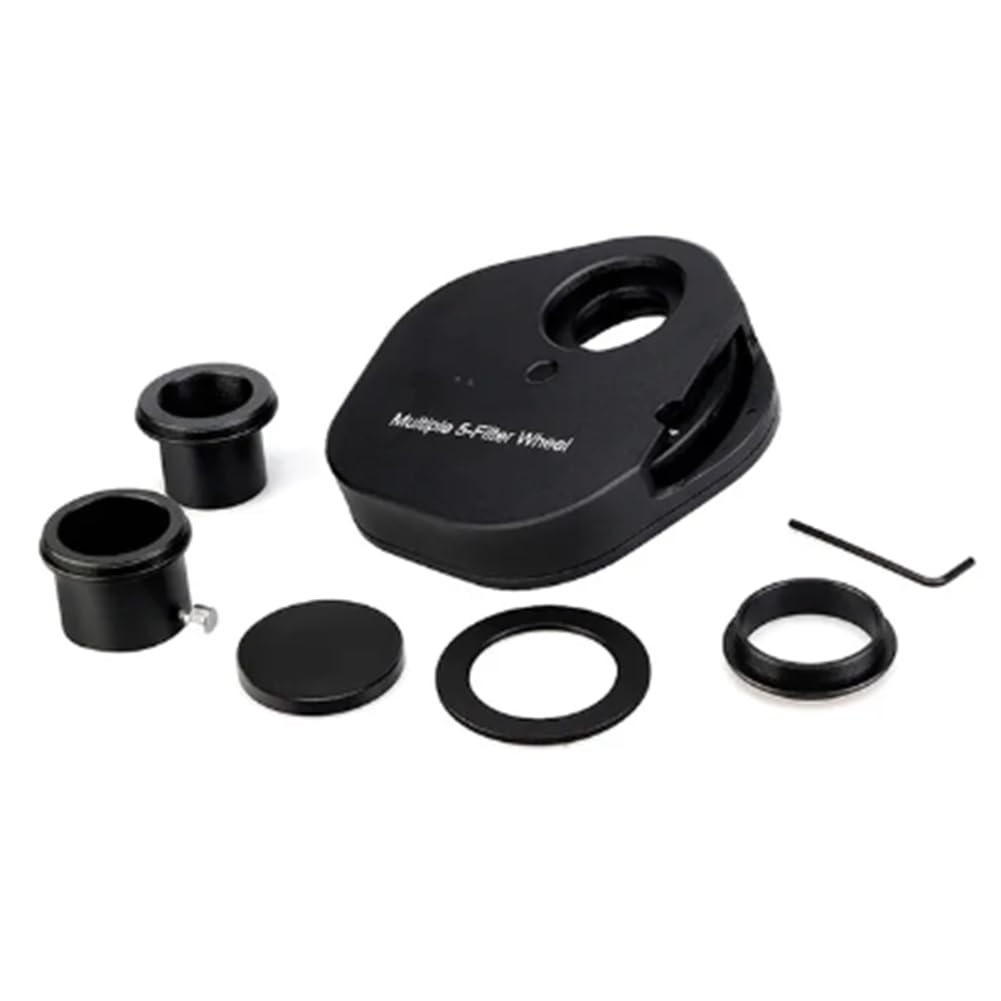Roue de Filtre de Télescope Filtre Métallique 5 Positions pour Oculaire de Télescope pour Télescopes Astronomiques 1,25 Pouces
