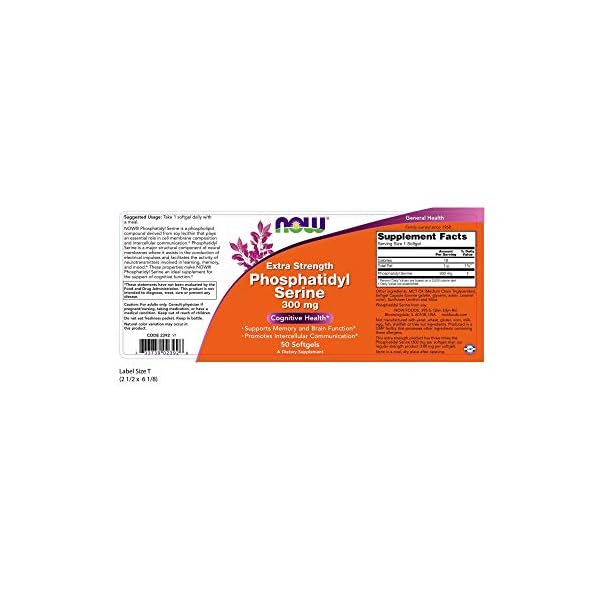 NOW-Supplements-Phosphatidyl-Serine-300-mg-Extra-Strength-with-Phospholipid-compound-derived-from-Soy-Lecithin-50-Softgels NOW Supplements, Phosphatidyl Serine 300 mg, Extra Strength, with Phospholipid compound derived from Soy Lecithin, 50 Softgels
