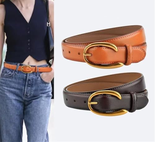 Women's Leather Belt All-Match Simple Jeans Decorative Belt2