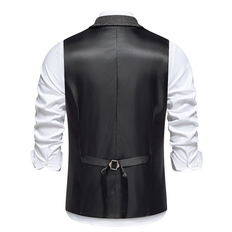 Men's Suit Vest Fall Winter Loose Vintage Lapel Button Vest Waistcoat for men4