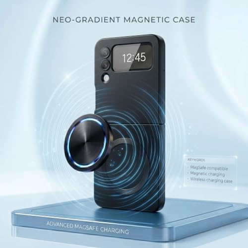 Image of amazon basics Premium Mag-Safe Case for Samsung Galaxy Z Flip 3 | Shockproof & Anti-Scratch Cover | Soft Silicone with Wireless Charging | Camera Lens Guard - Black