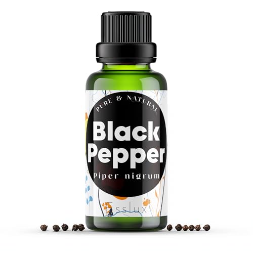 Image of Esslux Black Pepper Essential Oil - 100% Pure Natural Black Pepper Oil for Aromatherapy, Diffuser & Skin | Spicy, Warm Aroma Ideal for Massage & Soap Making - Therapeutic Grade - 60 ML