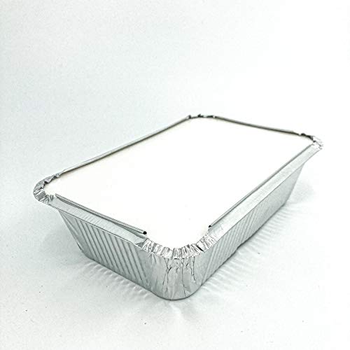 Enpack Aluschale mit Alukaschiertem Deckel 20x13x5 cm - Menüschale - 940 ml Füllmenge - Form für Lebensmittel - Grillschalen - Einwegverpackungen - Einmalbehälter für Pasta/Nudeln 100 Stück Cover