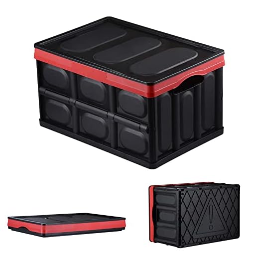 chiitek 30L Backseat Collapsible Organizer Plastic Foldable Storage Box Space Saving Box Reinforced Handle Easy to Carry Multipurpose Portable Storage Bin Carrier for Car, SUV, Truck, Auto
