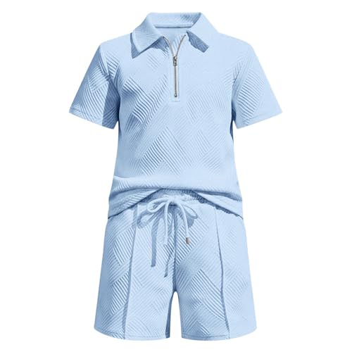 Ensemble garçon été avec chemise zippée respirante et short élastique