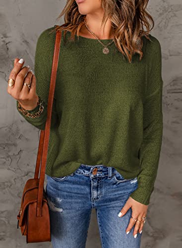 Image of Acelitt Womens Casual Lightweight Long Sleeve Crewneck Knit Shirts Tops, S-XXL