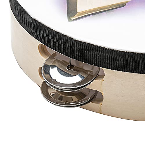 Tambourine 10 Inch Dove Bible Double Row Jingle Tambourine For Adults,Handbell Clap Drum Tambourine For Pray Church Party Musical Instrument (10 Inch Dove) #TOP2