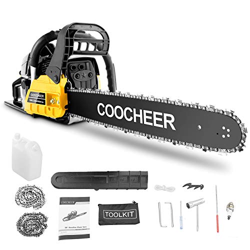 COOCHEER 62CC Gas Powered Chain saws, 20Inch 3.5HP 2Stroke Gasoline
