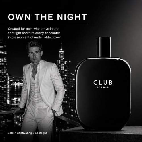 Image of Fragrance One CLUB for Men 3.4 Fl Oz | Extrait de Parfum by Jeremy Fragrance, fresh woody scent with benzoin gum & jasmine sambac, for nightlife, clubs & parties