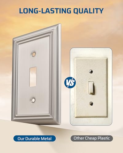 Placas de pared de metal para salones y cocinas modernas con interruptor de palanca DEWENWILS 3