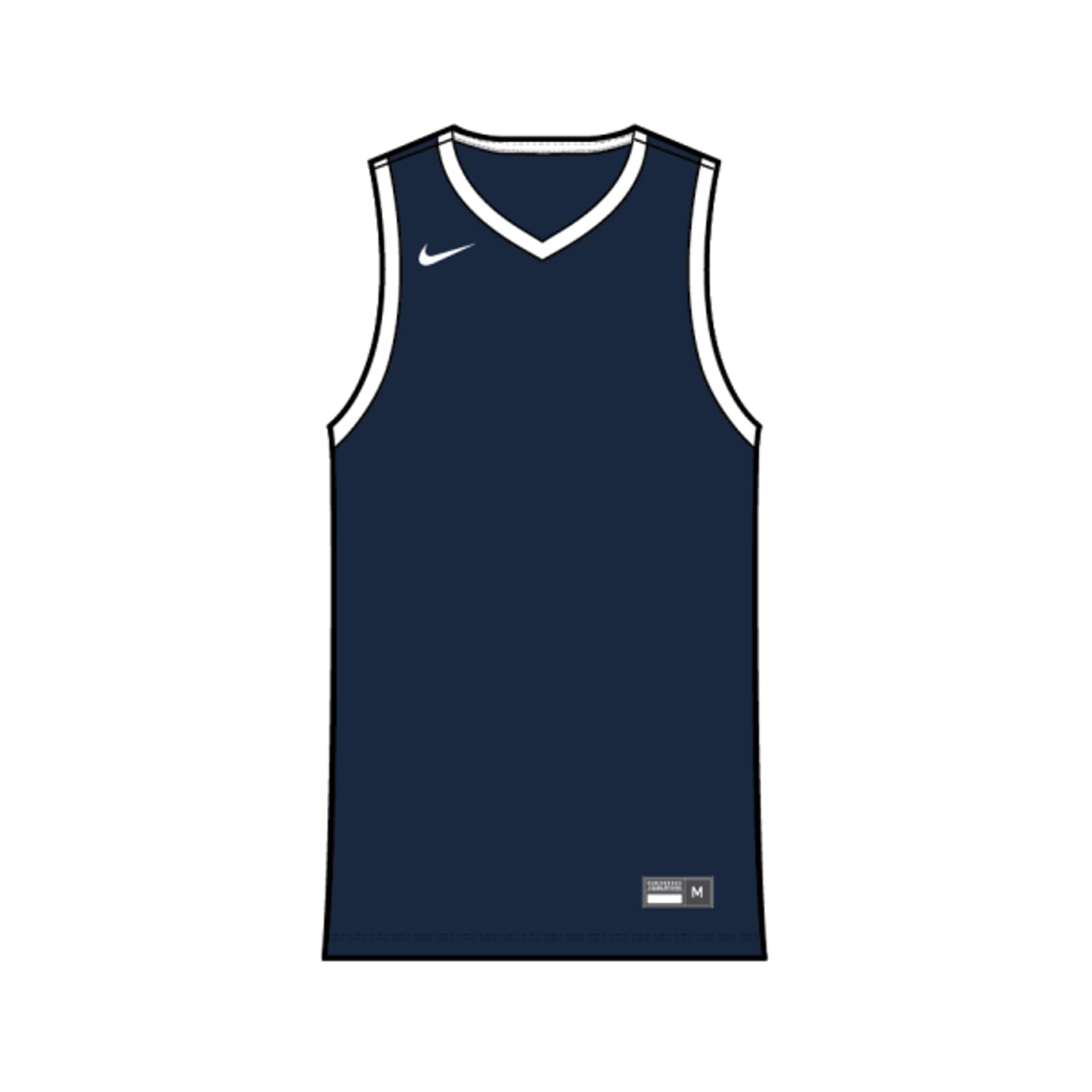 NIKE Mens Team25 Basketball Stock Jersey - Obsidian/White Camiseta Bebé-Niñas