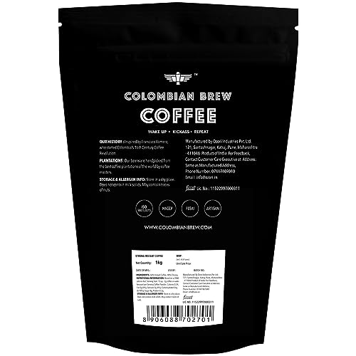Image of COLOMBIAN BREW COFFEE Colombian Brew Strong Instant Coffee Powder, 60-40 South Indian, 1kg Hotel Pack (Pack of 3)