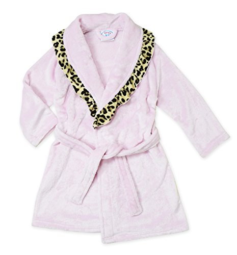 Sara's Prints Girls' Plush Pink Spa Robe, Kids Sizes 6-16