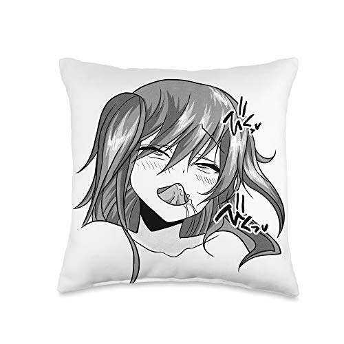 Waifu Girl Ahegao Pleasure Face Ecchi Hentai Otaku Throw Pillow
