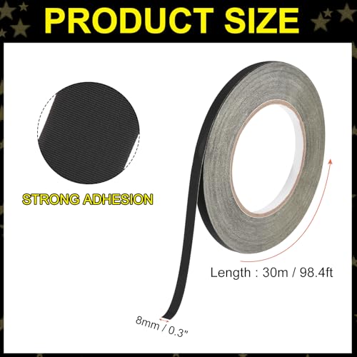 Image of MECCANIXITY Insulating Acetate Roll Cloth Adhesive Tape, 0.3in x 98ft Black Electrical Heat Resistant Fabric Tape for Laptop Electric Automotive Guitar Repair Wire Harness