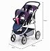 Bayer Design 26554AA Passeggino Gemellare per Bambole, Regolabile e Pieghevole, Blu/Rosa, Unicorno