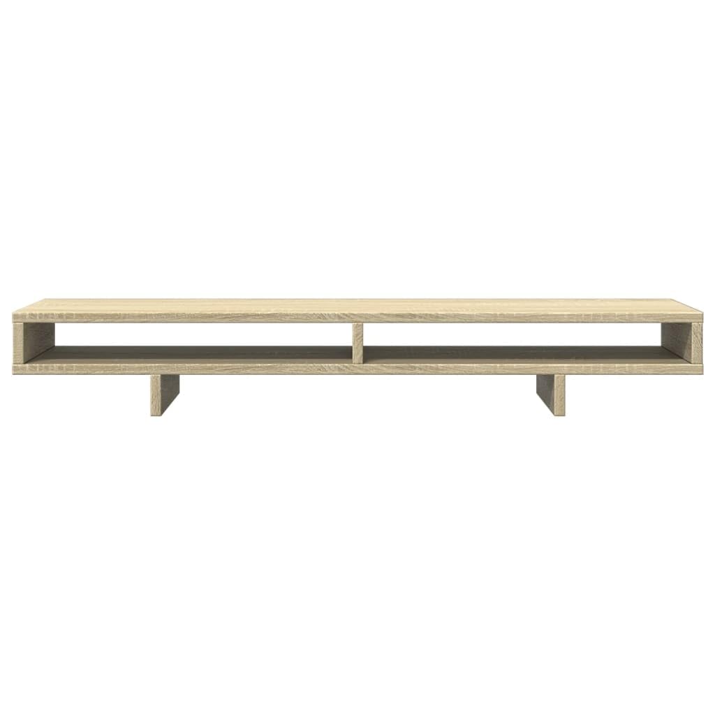 Supporto per monitor per ufficio in legno di rovere Sonoma con 2 scomparti organizer da scrivania e rialzo per monitor con spazio di archiviazione