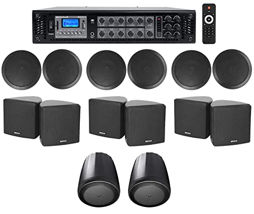 Rockville Bundle: (1) RCS350-6 350 Watt 6 Zone 70v Commercial Amplifier Bundle with (6) 3.5