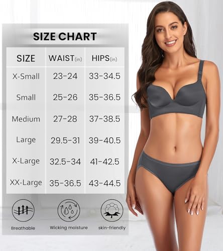 Image of Eiggam Women's Cotton Bikini Panties,High-Cut Full Coverage Stretch Cool Underwear for Women