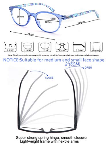 MODFANS Confezione da 4 occhiali da lettura 2.25