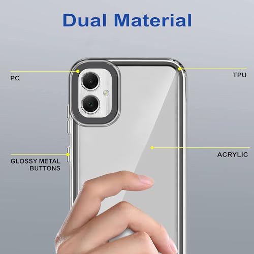 Image of Zapcase Back Case Cover for Samsung Galaxy F05 | Compatible for Samsung Galaxy F05 Back Cover | Case Cover with Camera Protection | (TPU + PC | Translucent Black)
