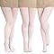 3 Pair White Lace Tights for Women Fishnet Hollow out Knitted Patterned Tights Lace Strips Pantyhose Lolita Bridal Stockings