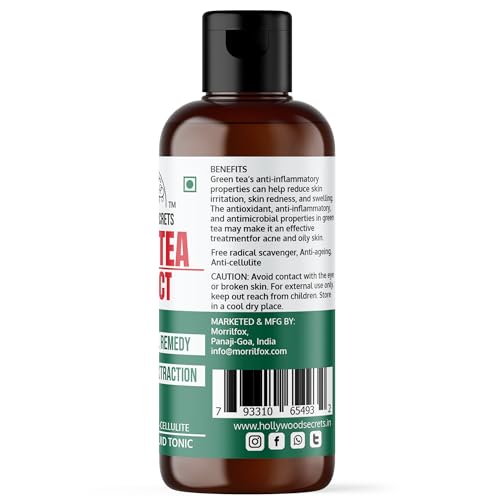 Hollywood Secrets Pure 85% Green Tea Liquid Botanical Extract | Anti-Ageing | Dry Skin | Hair Growth | 100ml
