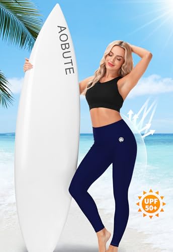 Image of AOBUTE Women Swim Pants UPF 50+ Rash Guard Pants High Waisted Swimming Leggings