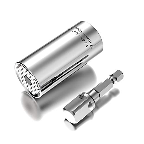 YINLONGDAO Universal Socket Wrench Set 7-19mm Power Drill Ratchet Bushing Spanner Magic Key Wrench Power Drill Adapter Socket Hand Tools DIY Tools (Socket)