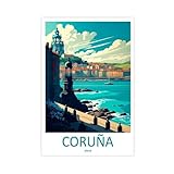 QOGDAF Coruña Travel Spain - Lienzo decorativo para pared, cuadros para decoración de sala de estar, dormitorio, 20 x 30 cm