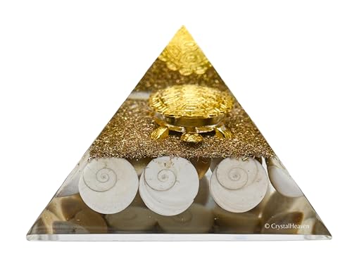 Image of Crystal Heaven Gomti Chakra Pyramid With Turtle-Orgone Pyramid For Positive Energy,Vastu,Reiki And Chakra Healing